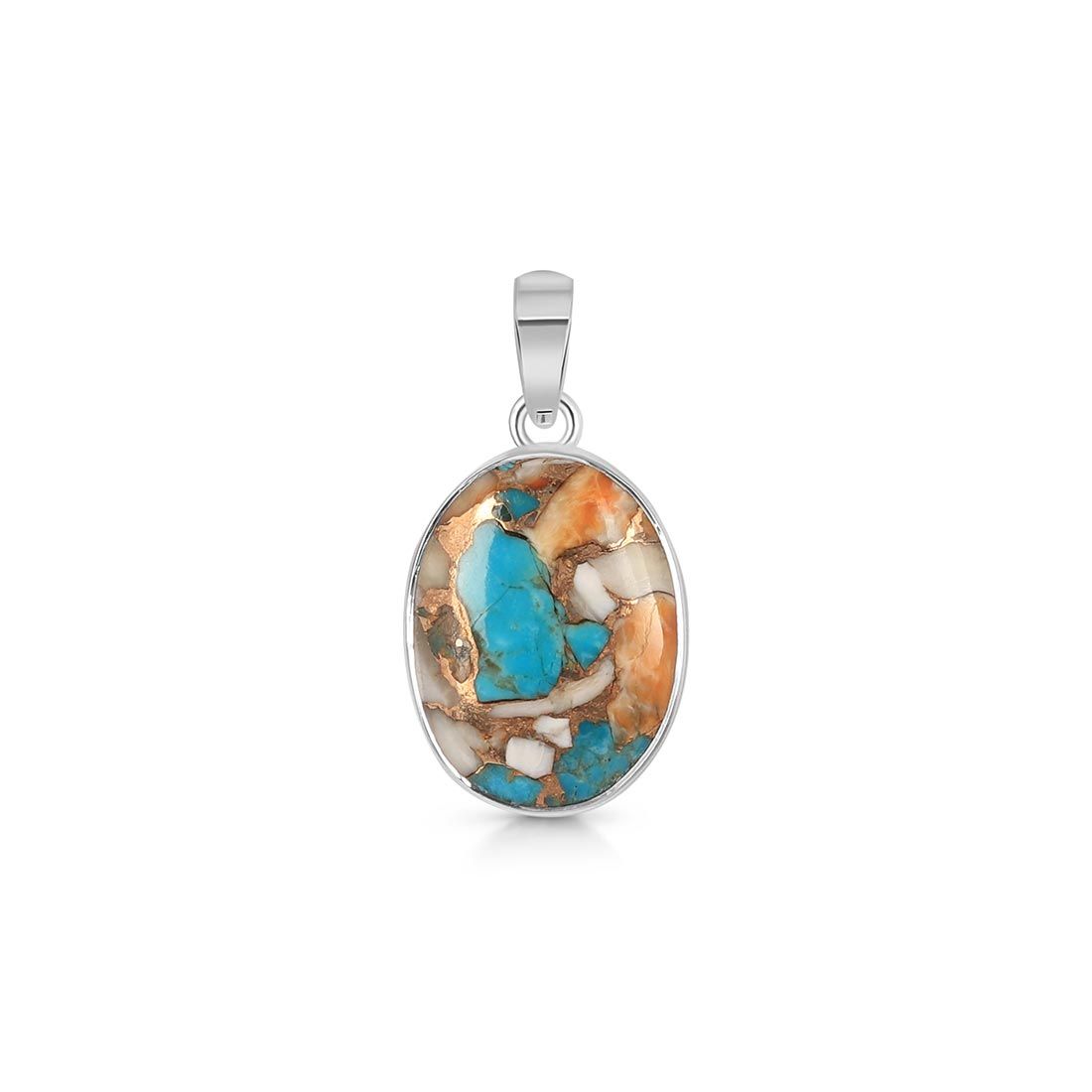 Spiny Oyster Turquoise Pendant-(TRO-P-10.)